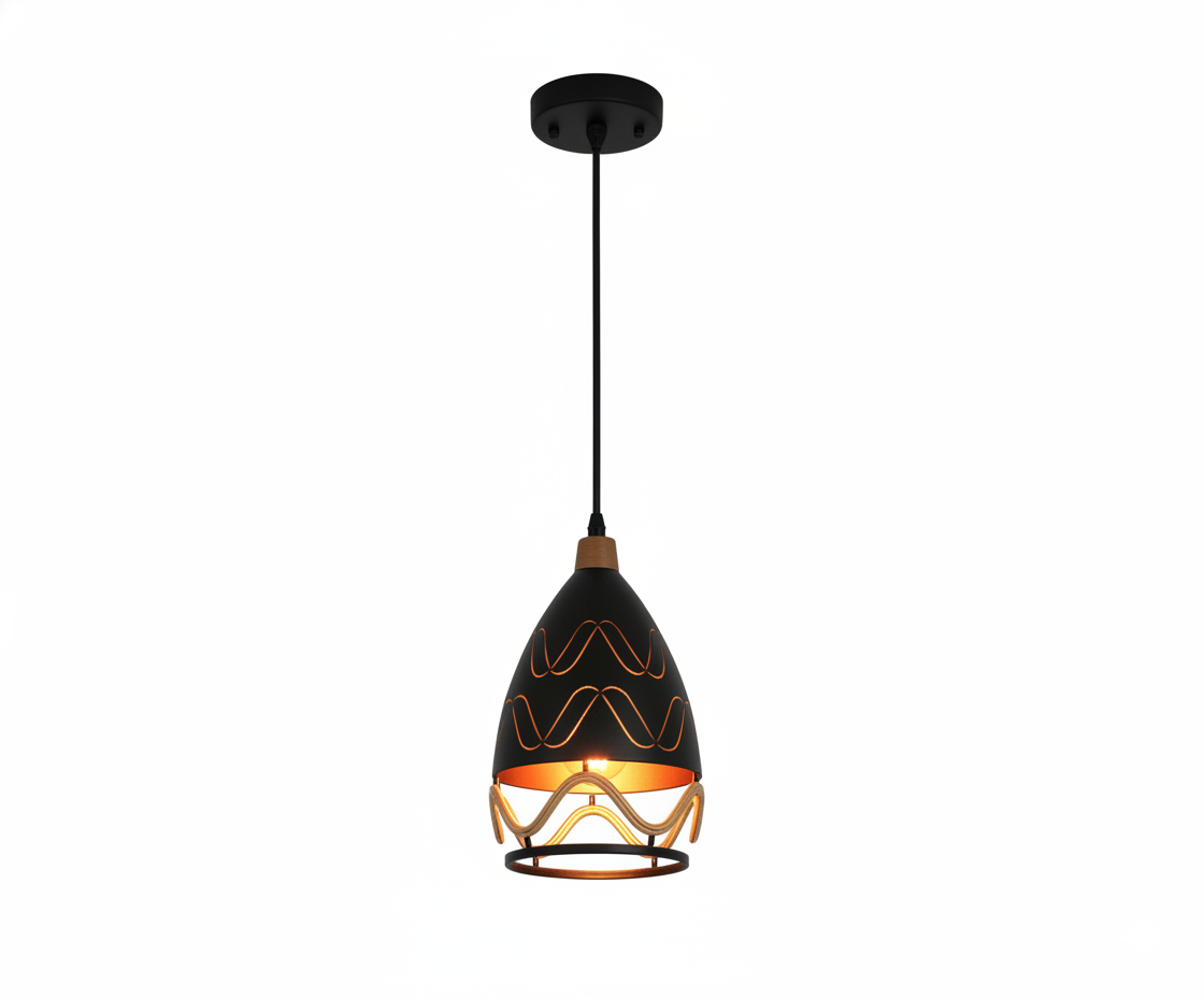 Lámpara Colgante Silueta Nórdica Diseño Industrial con Cuerda y Acabado Mate - UNIVERSO LED