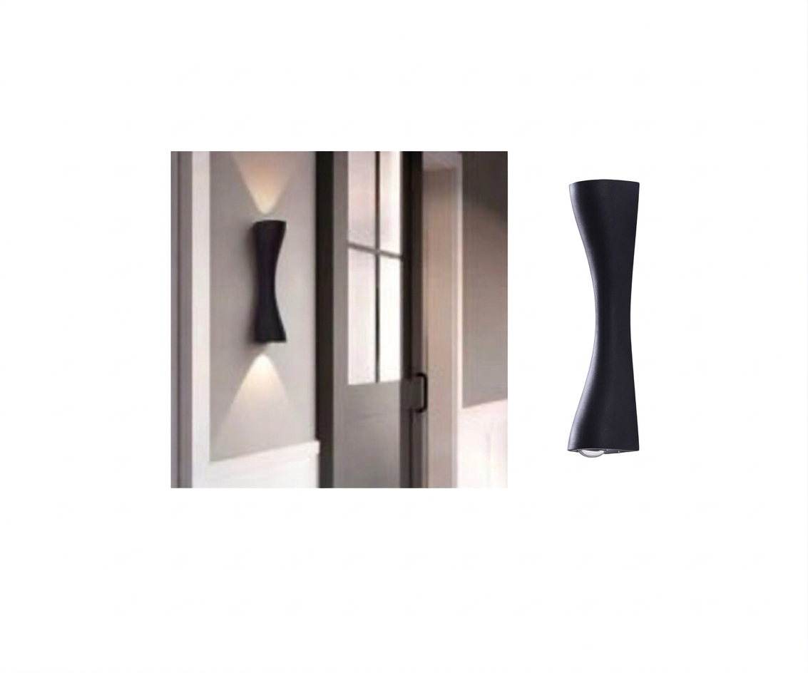 Aplique de Pared Bipolar Diseño Reloj de Arena Negro Mate - UNIVERSO LED