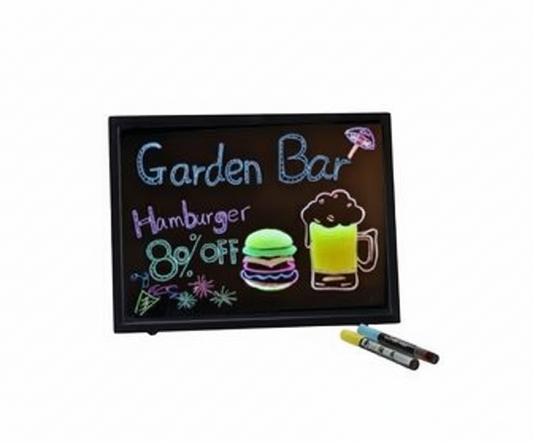 Pizarra LED Borrable Profesional Cartel Publicitario Neón 40x60 con Marcadores