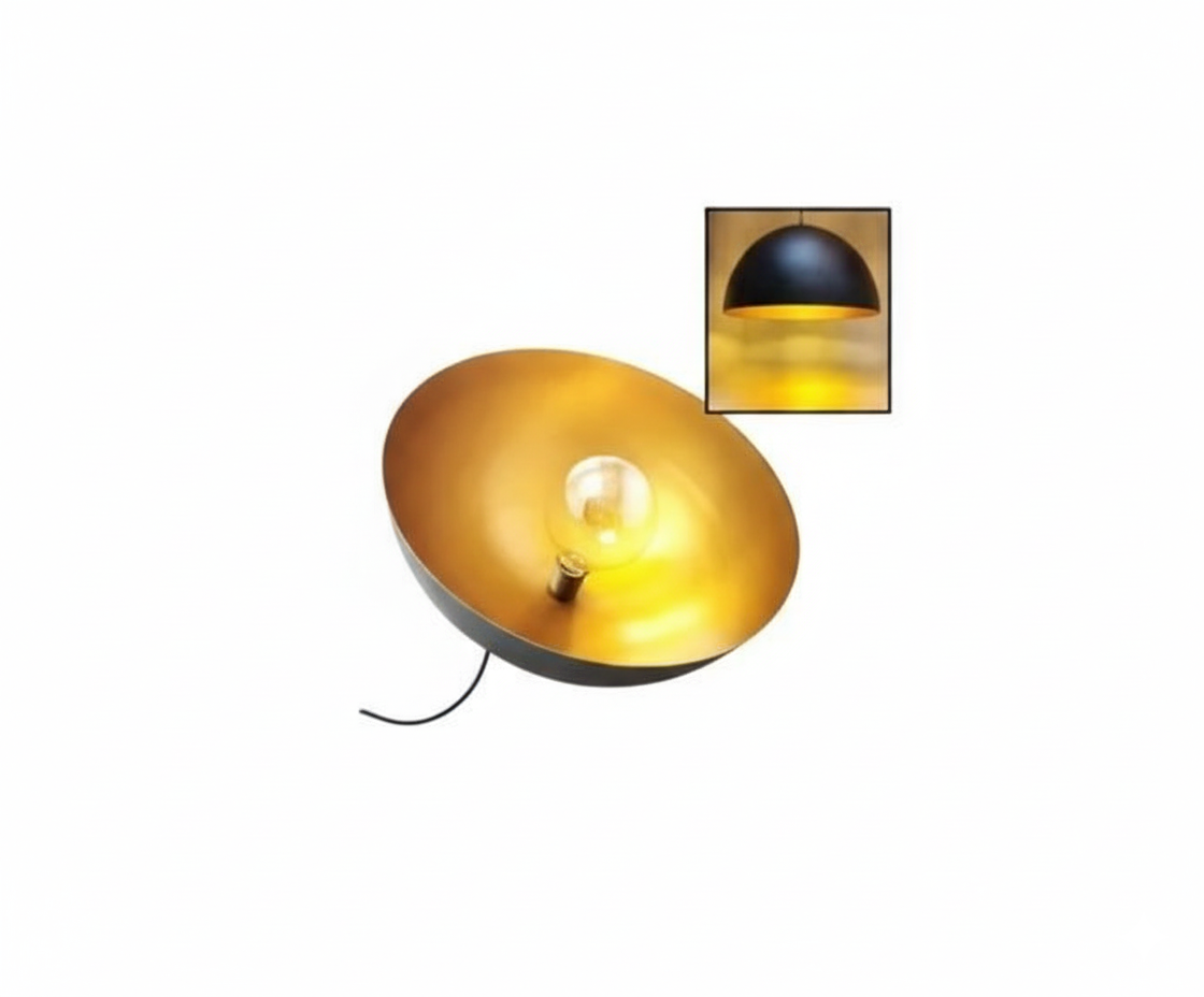 Lámpara Colgante Cúpula Moderna Negro Mate e Interior Dorado - UNIVERSO LED