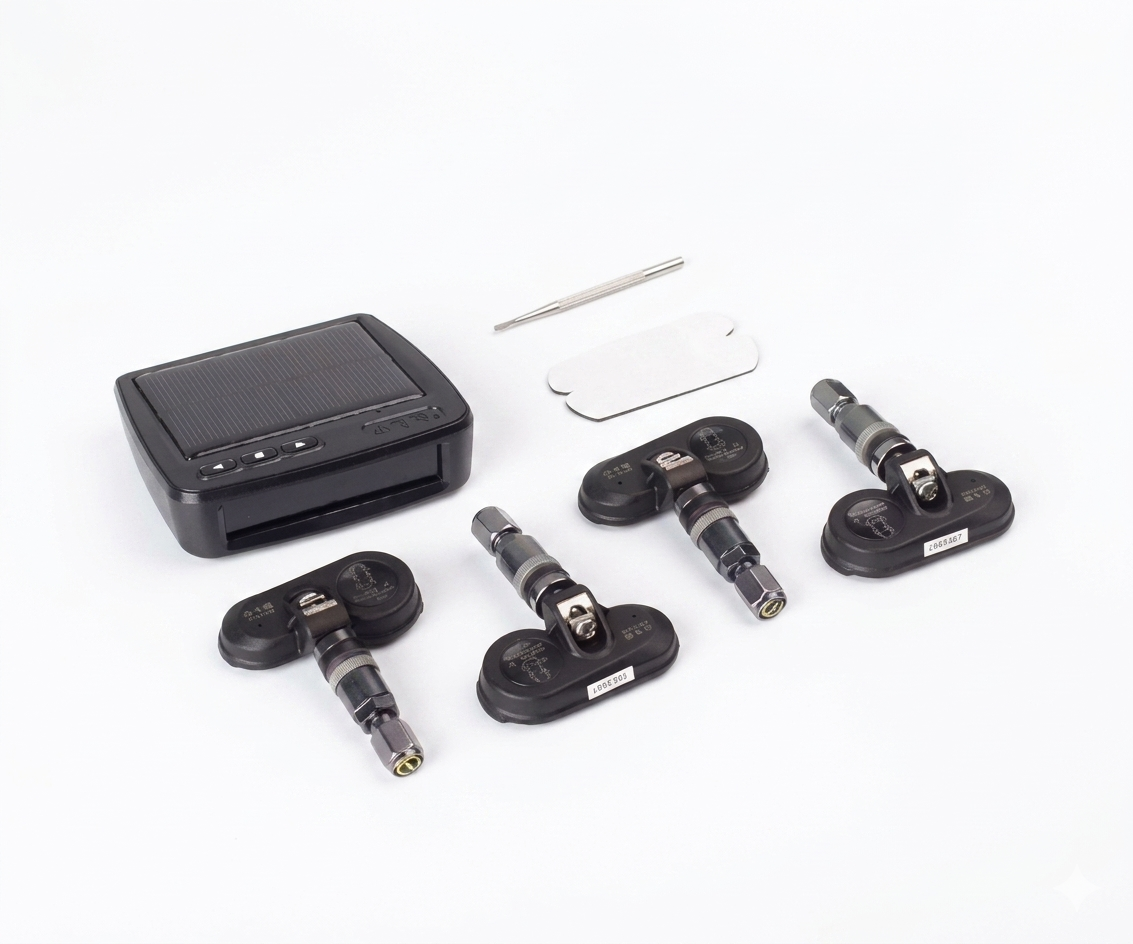 Monitor TPMS Kit 4 Sensores Internos Recarga Solar - UNIVERSO LED