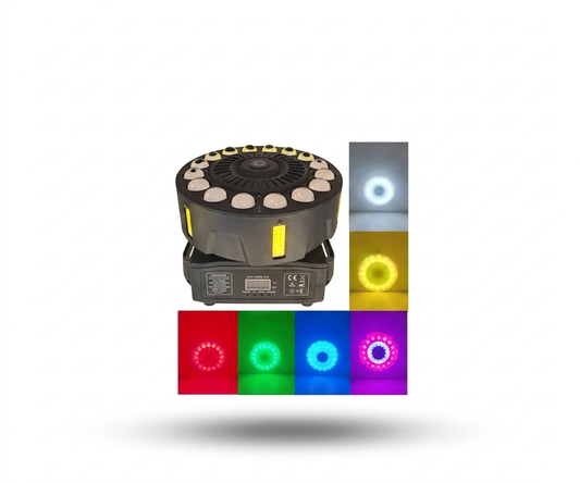Robótica "Rueda UFO" 160W - Efecto Triple Beam RGBW, Láser y Strobo Golden