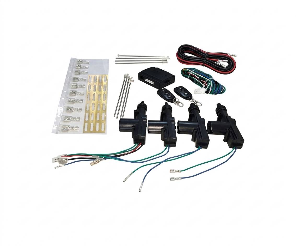 Kit Central Bloqueo Universal Actuadores 4 Puertas + Control Remoto - UNIVERSO LED