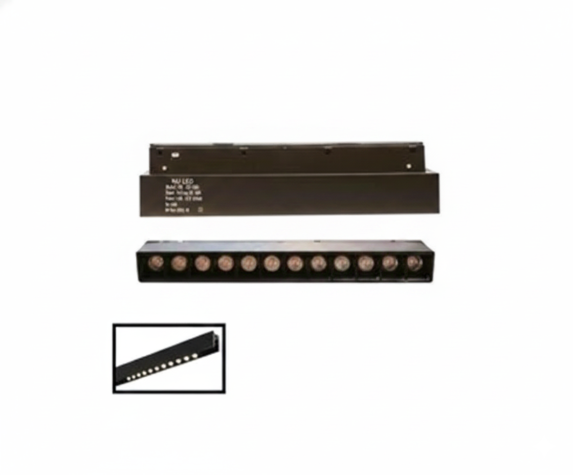 Lampara Grille Modular Riel Magnético El Spot Antideslumbrante Negro 12W - UNIVERSO LED