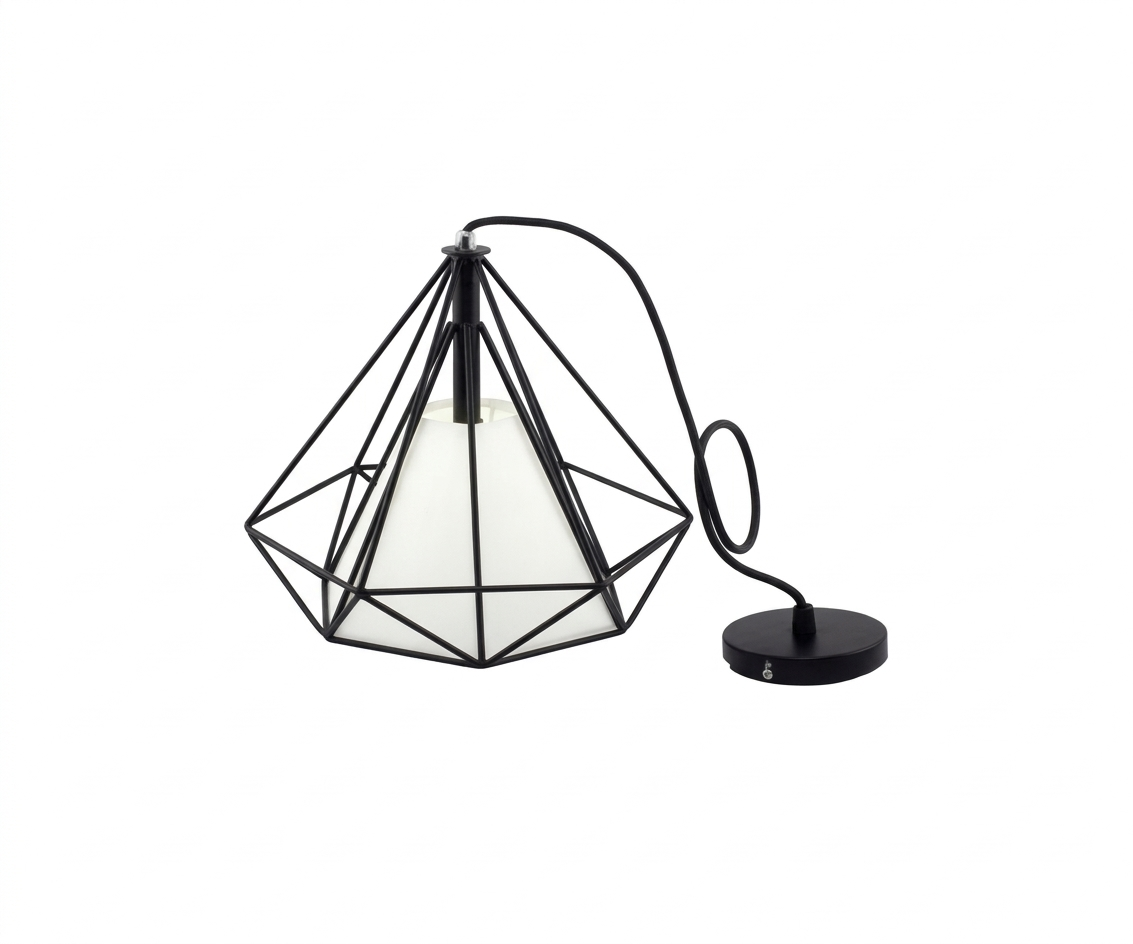 Lámpara Colgante Diamante Con Pantalla Industrial Minimalista Geométrico - UNIVERSO LED