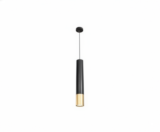 Lámpara Colgante Tubo Largo 50cm - Minimalismo Bicolor Negro y Oro - UNIVERSO LED