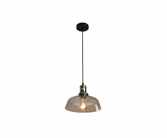 Lámpara Colgante Campana - Cristal Ámbar Estilo Retro Loft - UNIVERSO LED