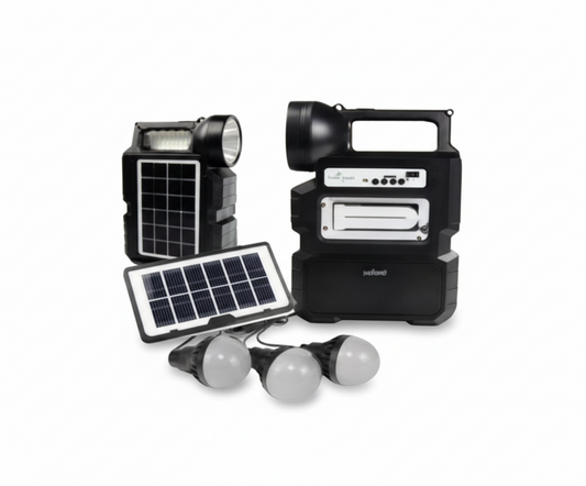 Kit Solar Portátil Doble Panel Energía y Luz de Emergencia