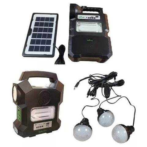 Kit Solar Portátil con Luz Disco