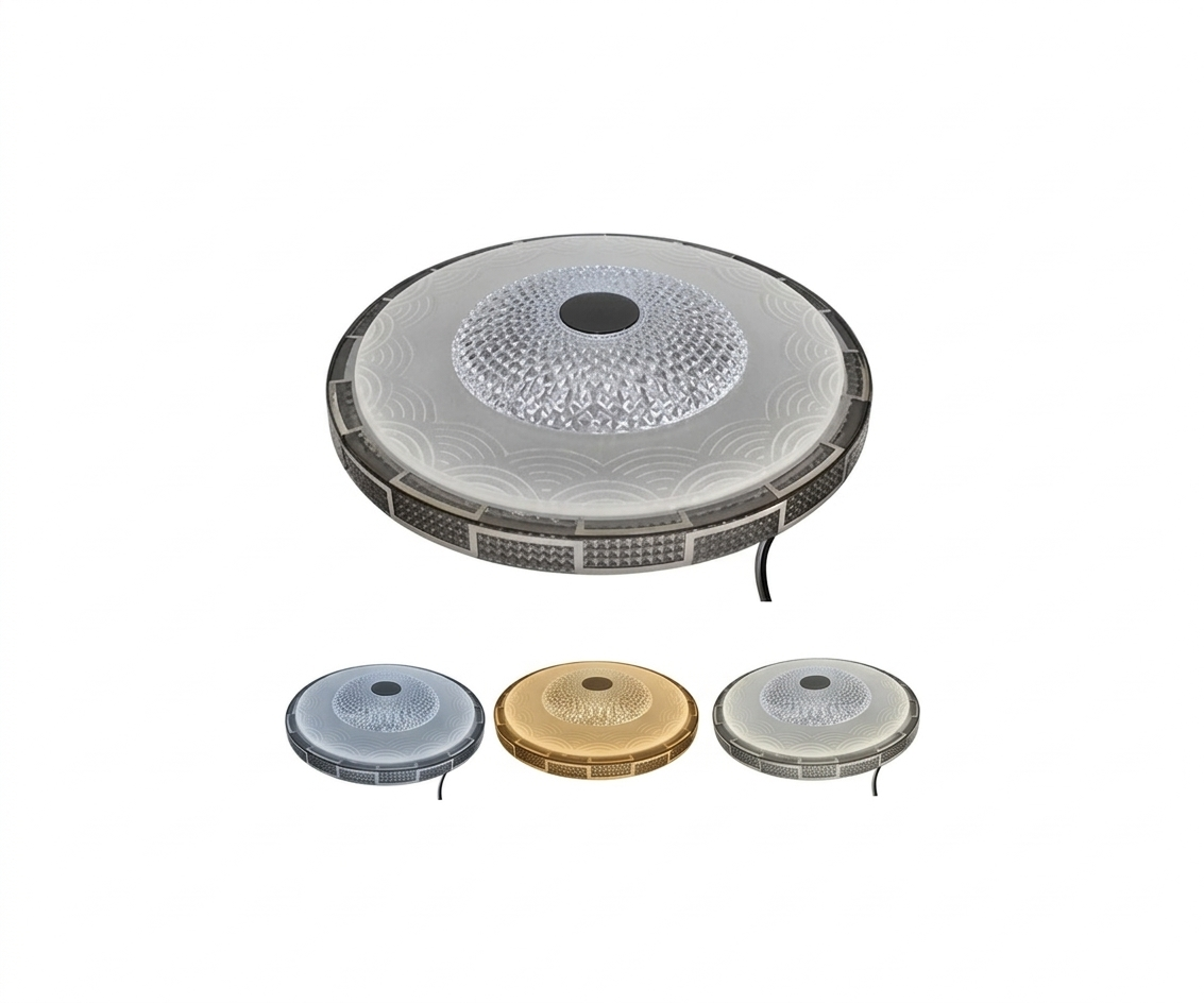 Plafón LED Imperial 15" - Iluminación Tricolor Borde Cromado - UNIVERSO LED